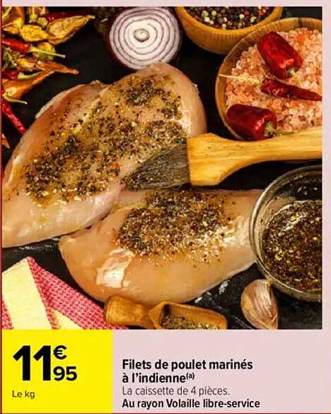 Filets de poulet marinés à l’indienne
