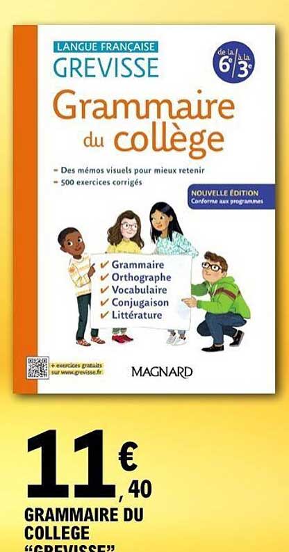GRAMMAIRE DU COLLEGE "GREVISSE"