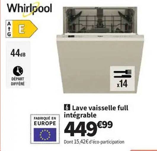Lave vaisselle full intégrable