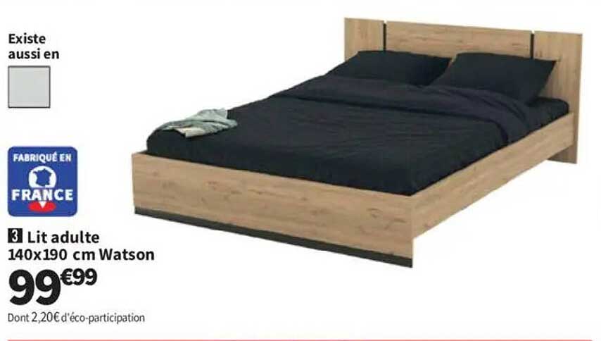 Lit adulte 140x190 cm Watson