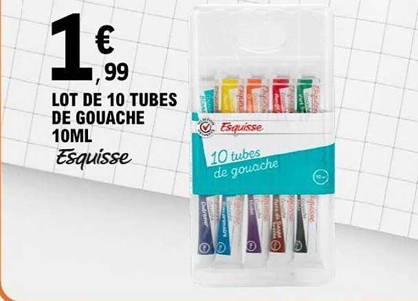 LOT DE 10 TUBES DE GOUACHE 10ML