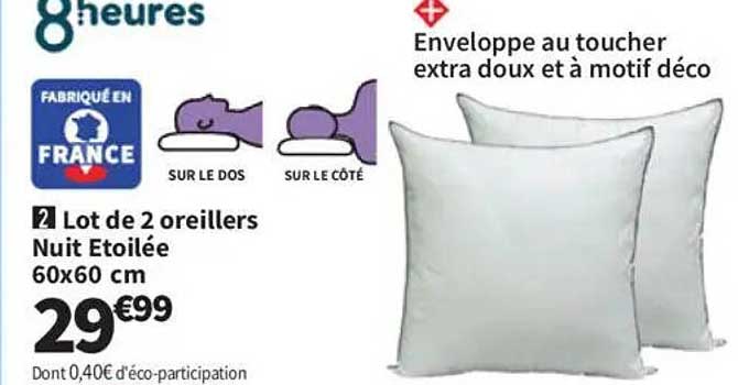Lot de 2 oreillers Nuit Etoilée 60x60 cm