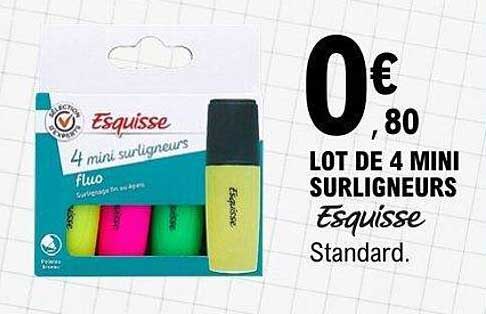 LOT DE 4 MINI SURLIGNEURS