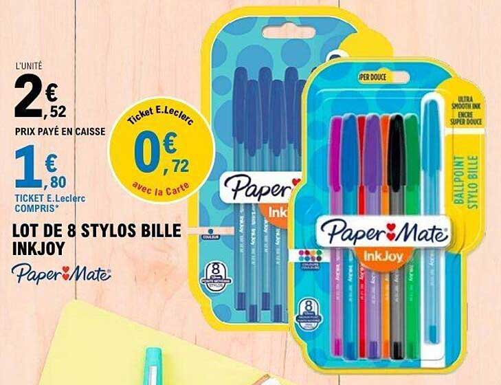 LOT DE 8 STYLOS BILLE INKJOY