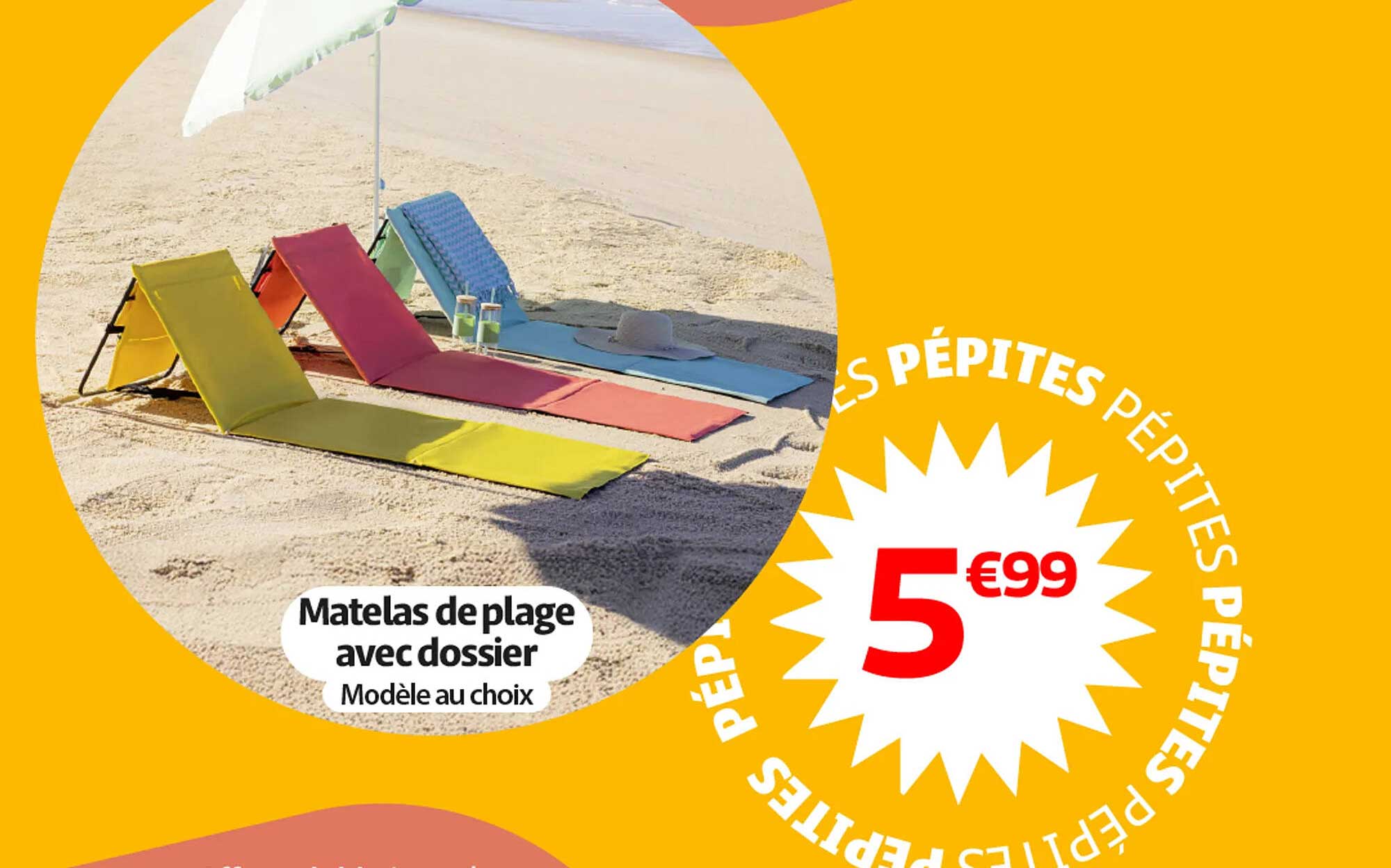 Matelas de plage avec dossier