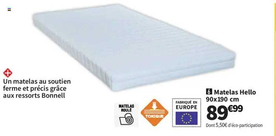 Matelas Hello 90x190 cm