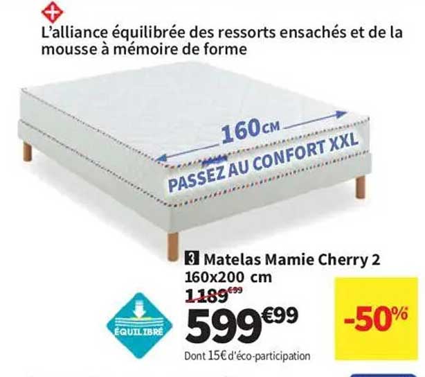 Matelas Mamie Cherry 2 160x200 cm
