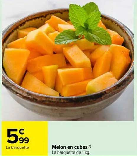 Melon en cubes