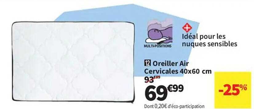 Oreiller Air Cervicales 40x60 cm