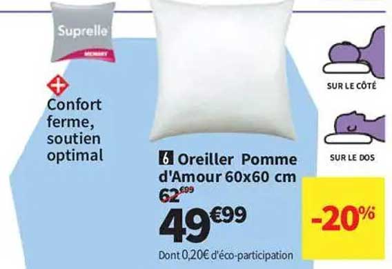 Oreiller Pomme d'Amour 60x60 cm