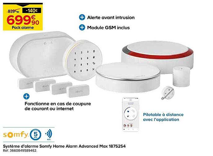 Pack alarme Somfy Home Alarm Advanced Max 1875254