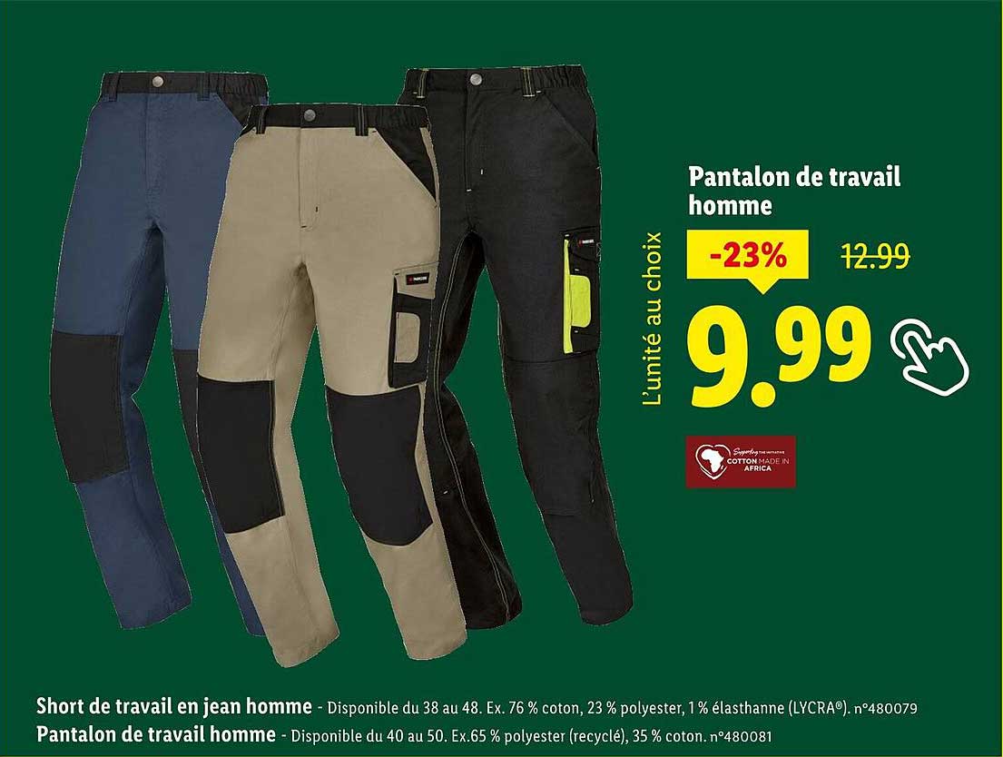 Pantalon de travail homme
