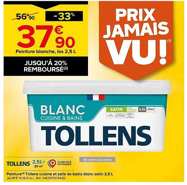 Peinture blanche, les 2,5 L