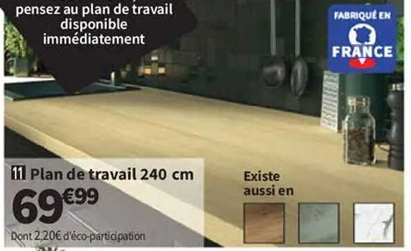 Plan de travail 240 cm