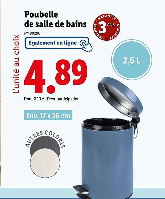 Poubelle de salle de bains