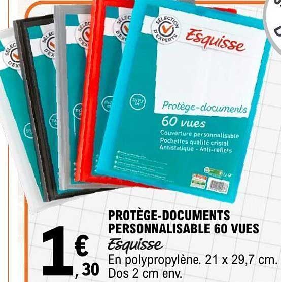 PROTÈGE-DOCUMENTS PERSONNALISABLE 60 VUES