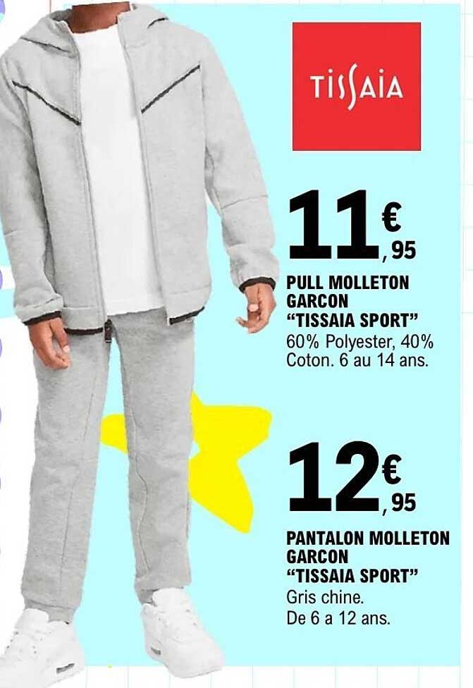 PULL MOLETON GARCON "TISSAIA SPORT"