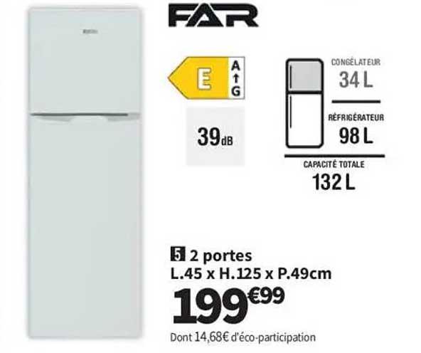 Réfrigérateur 2 portes FAR - 199€
