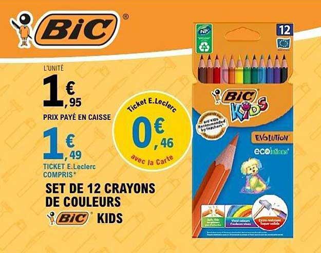 SET DE 12 CRAYONS DE COULEURS BIC KIDS