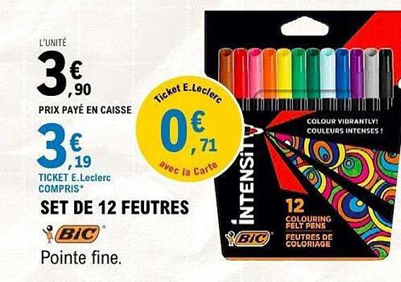 Set de 12 feutres BIC - Pointe fine