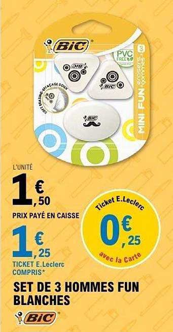 SET DE 3 HOMMES FUN BLANCHES