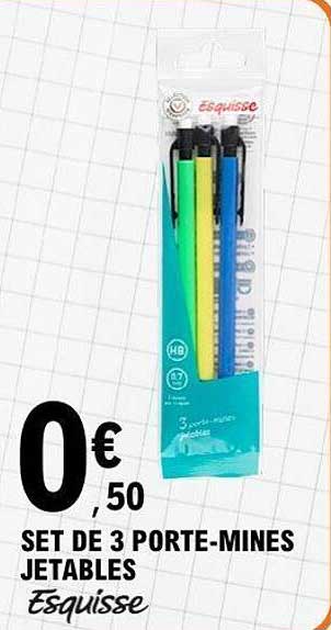 SET DE 3 PORTE-MINES JETABLES