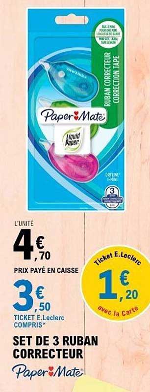 SET DE 3 RUBAN CORRECTEUR PaperMate