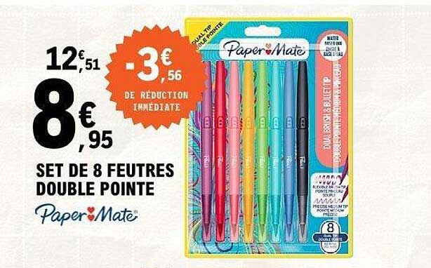 SET DE 8 FEUTRES DOUBLE POINTE