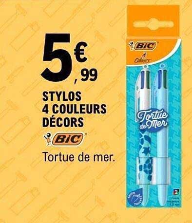 STYLOS 4 COULEURS DÉCOR BIC