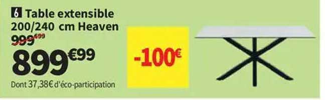 Table extensible 200/240 cm Heaven
