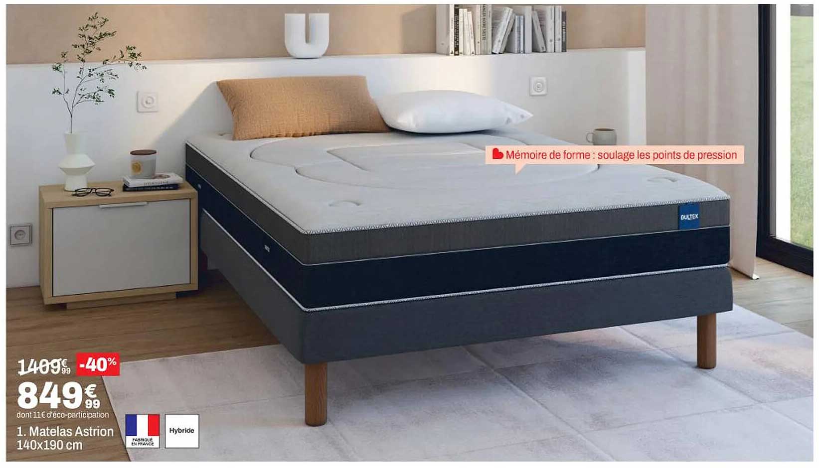 1. Matelas Astrion 140x190 cm