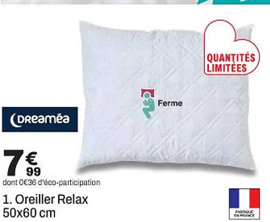 1. Oreiller Relax 50x60 cm
