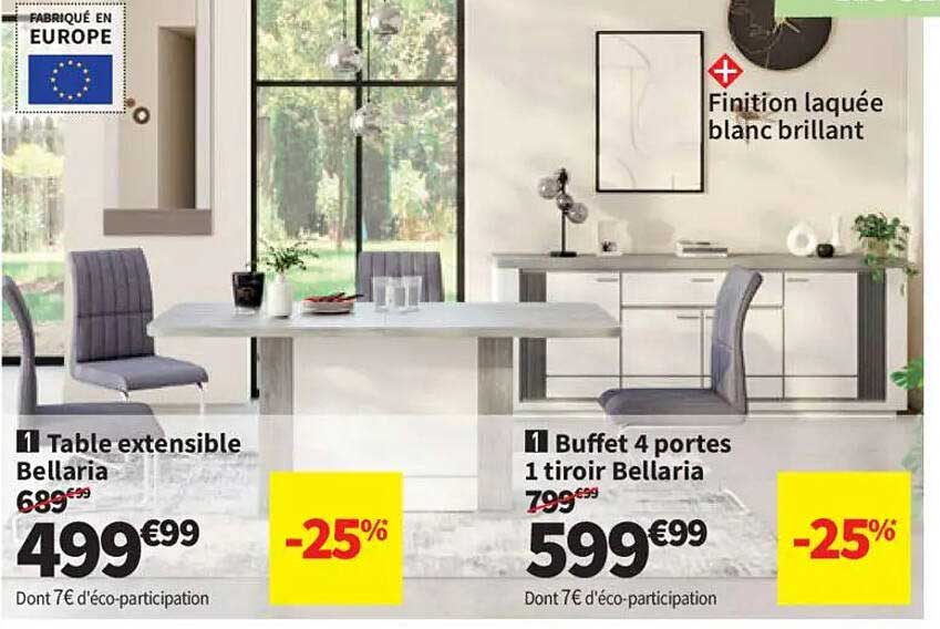 1 Table extensible Bellaria