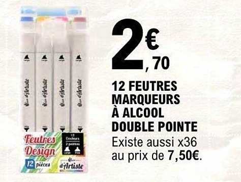 12 FEUTRES MARQUEURS À ALCOOL DOUBLE POINTE