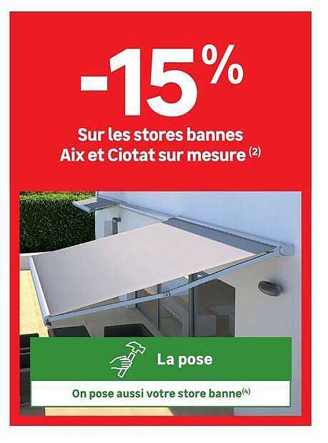 -15% Sur les stores bannes Aix et Ciotat sur mesure