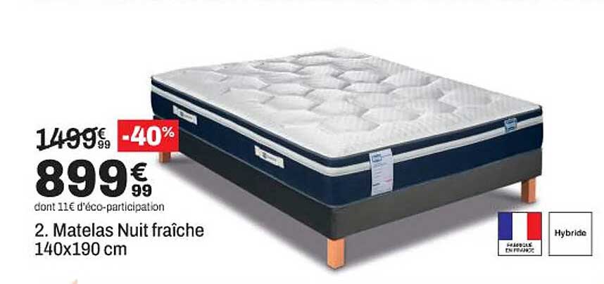 2. Matelas Nuit fraîche 140x190 cm