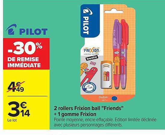 2 rollers FriXion ball "Friends" + 1 gomme FriXion