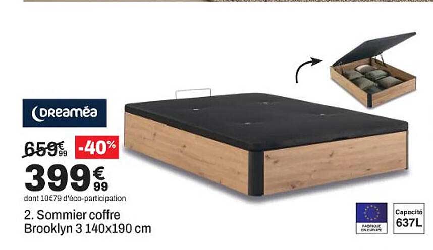 2. Sommier coffre Brooklyn 3 140x190 cm