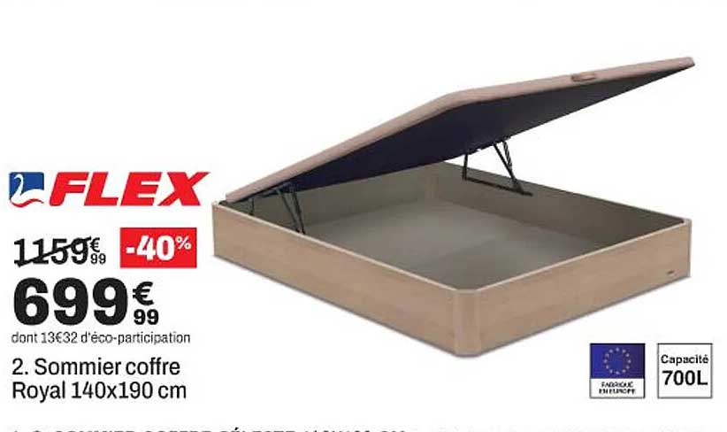 2. Sommier coffre Royal 140x190 cm