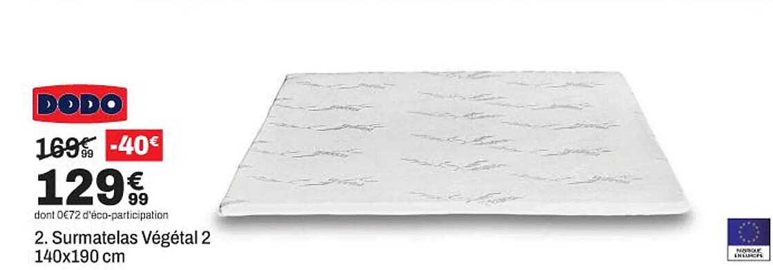 2. Surmatelas Végétal 2 140x190 cm