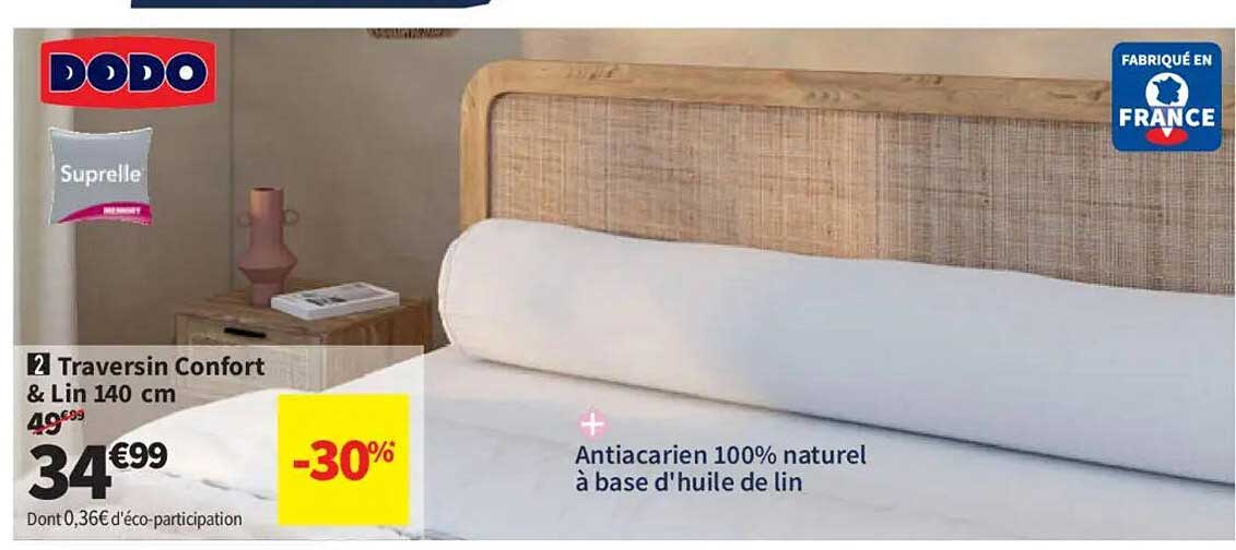 2 Traversin Confort & Lin 140 cm