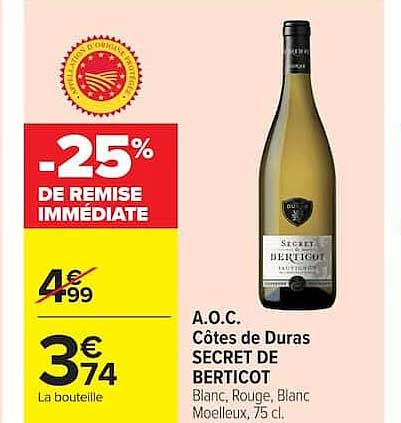 -25% DE REMISE IMMÉDIATE