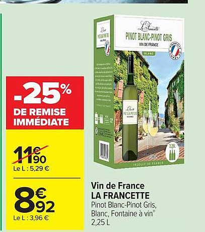 -25% DE REMISE IMMÉDIATE