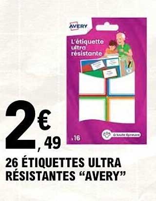 26 ÉTIQUETTES ULTRA RÉSISTANTES “AVERY”