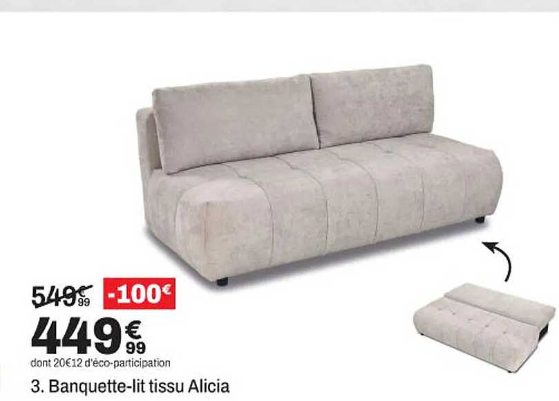 3. Banquette-lit tissu Alicia