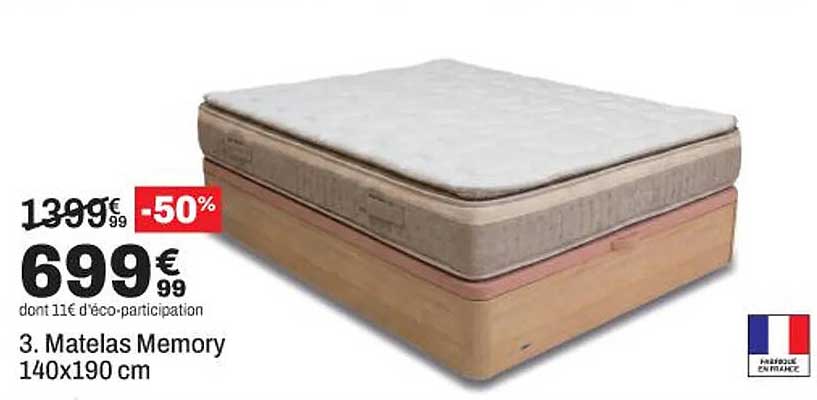 3. Matelas Memory 140x190 cm