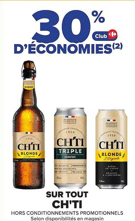 30% Club d’économies(2) SUR TOUT CH'TI