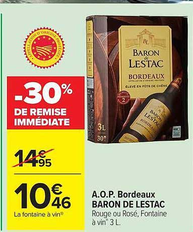 -30% DE REMISE IMMÉDIATE