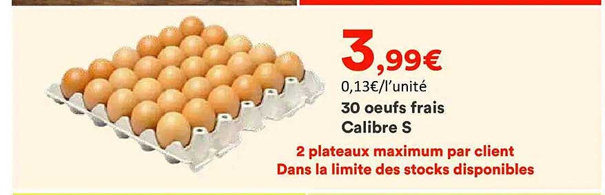 30 oeufs frais Calibre S