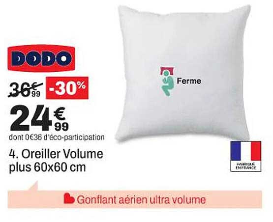 4. Oreiller Volume plus 60x60 cm